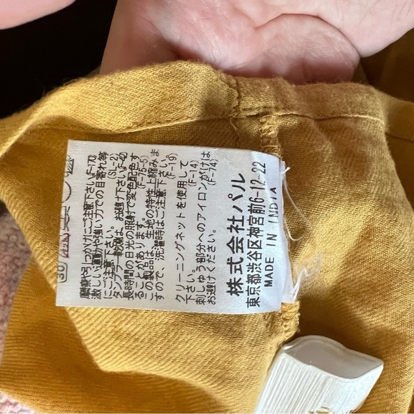 Women's Medium Omekashi Mustard Yellow Long Sleeve Top | Embroidered Details | - Picture 6 of 10